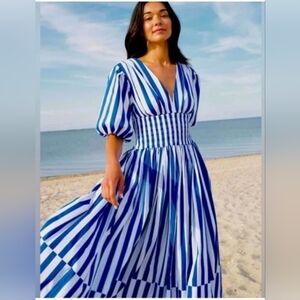 AYR Blue and White Striped‎ Maxi Dress